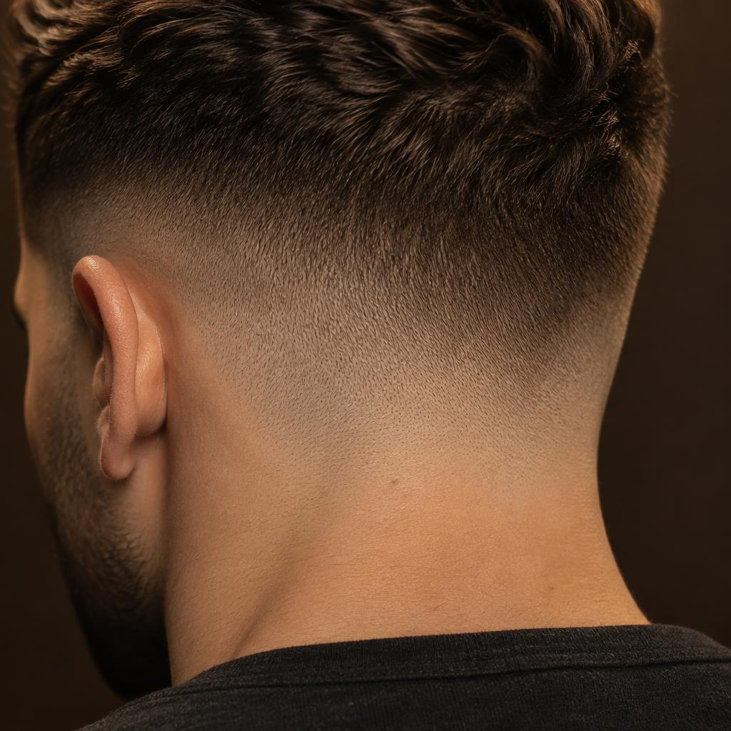A crisp skin fade, cropped close